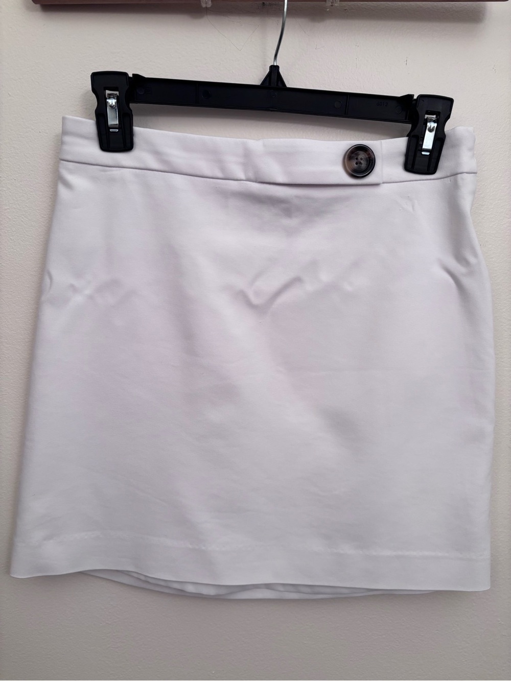 Express White Mini Skirt with Button Accent